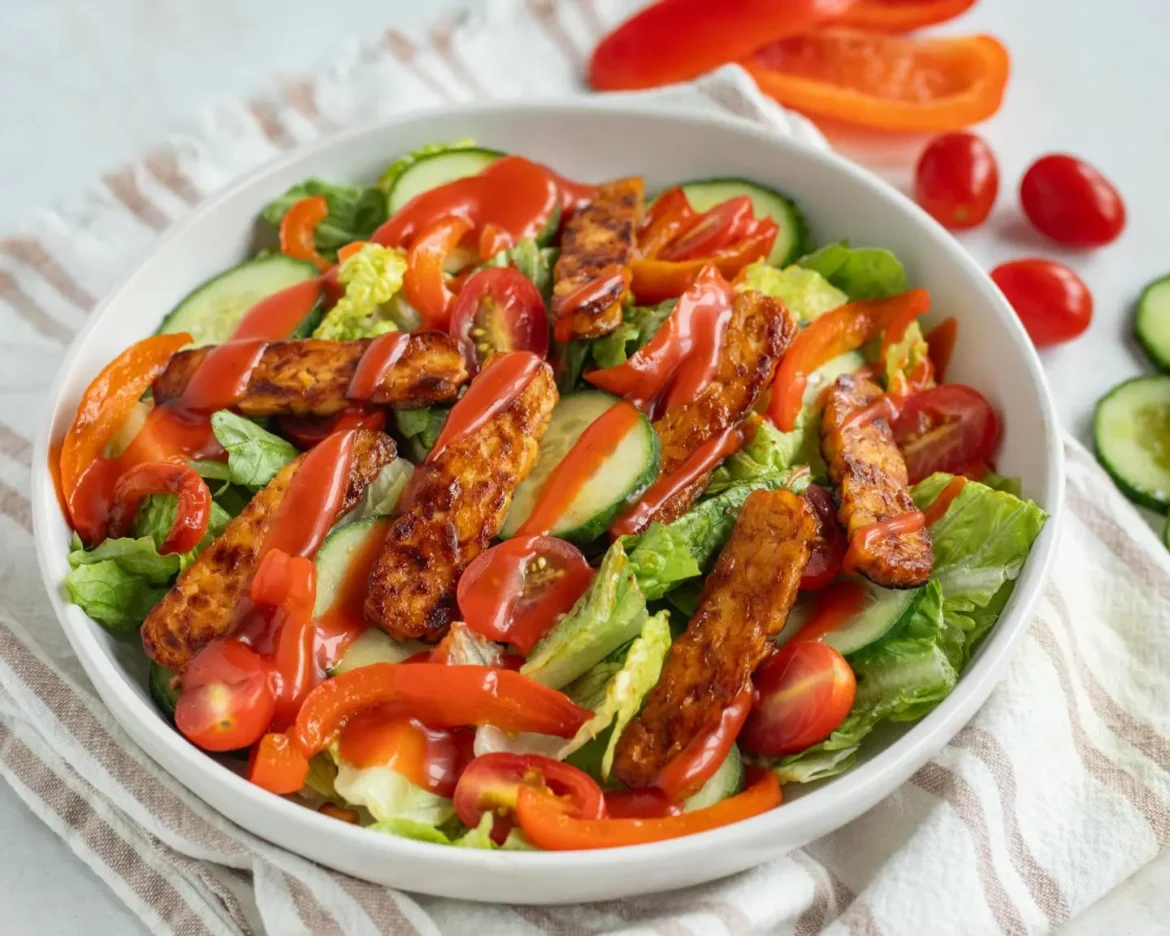 Seared barbecue tempeh salad min