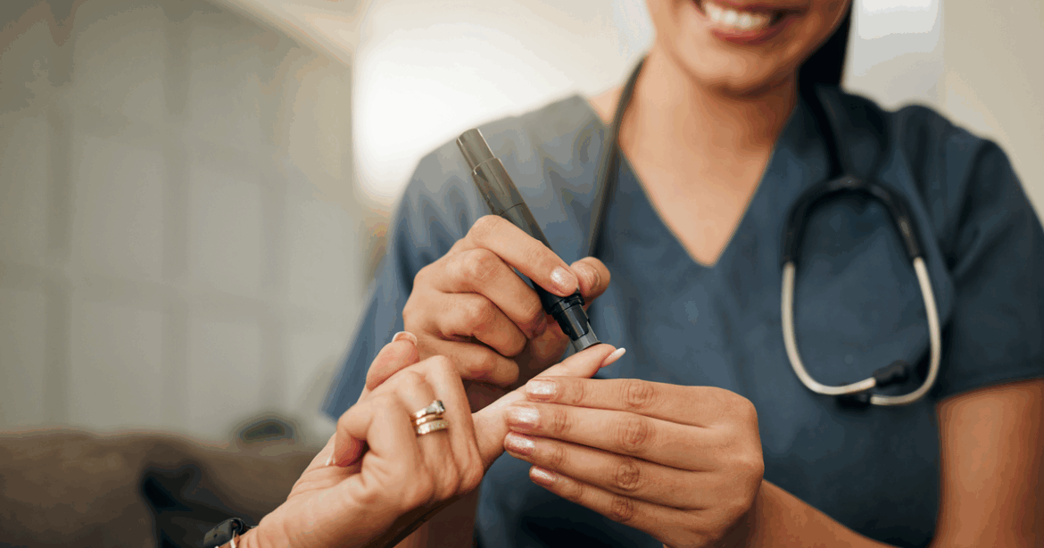 DIABETES BLOOD CHECK FINGER POKE Getty