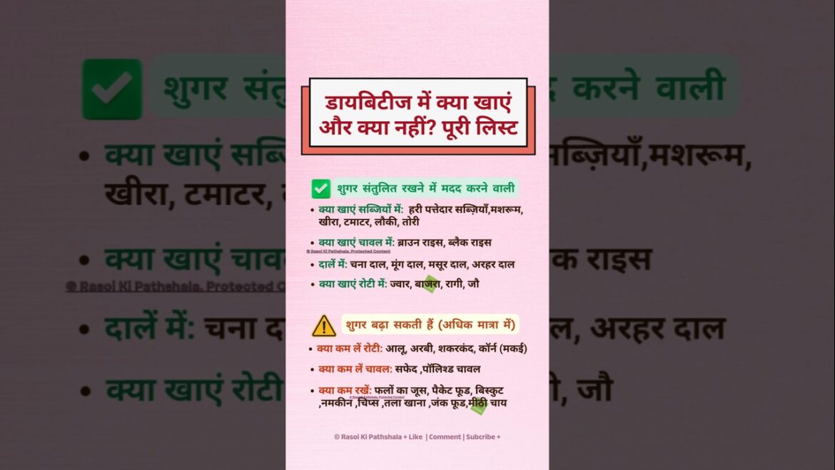 What to eat and what not to eat in diabetes?