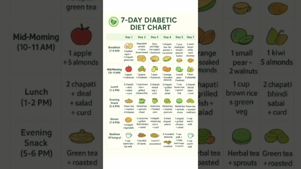 7 Day Diabetic Diet Plan | Best Diet Chart for