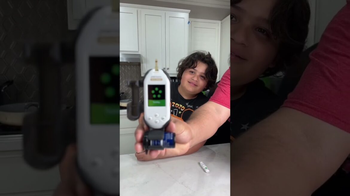 Testing our blood Sugar. Only one of us has diabetes